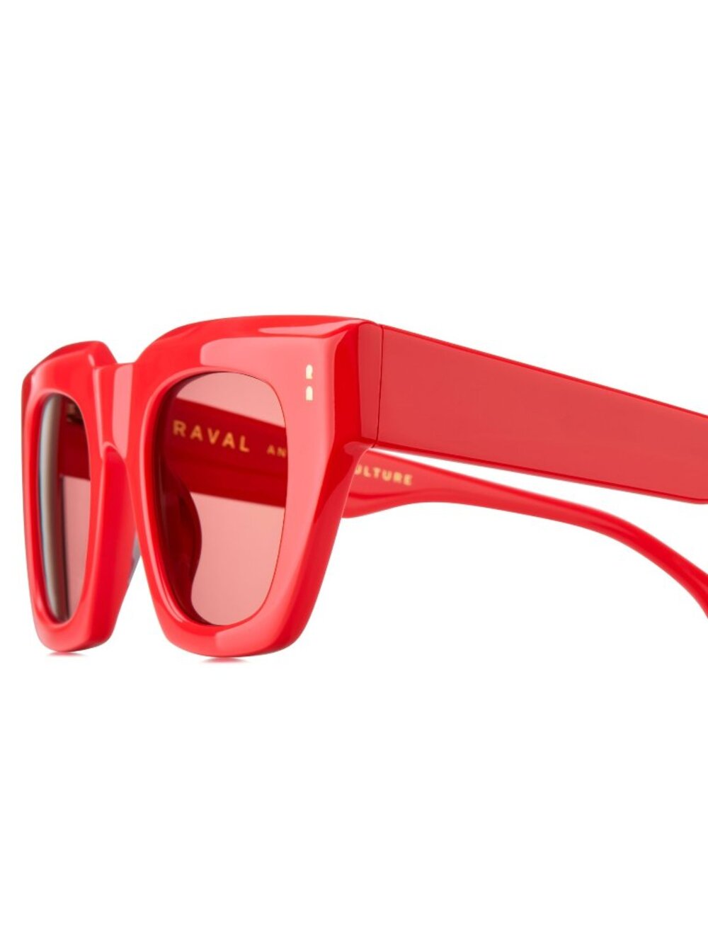 New Raval Eyewear Women's Sunglasses Red Square Purple Lens Acetate Frame SHAKI